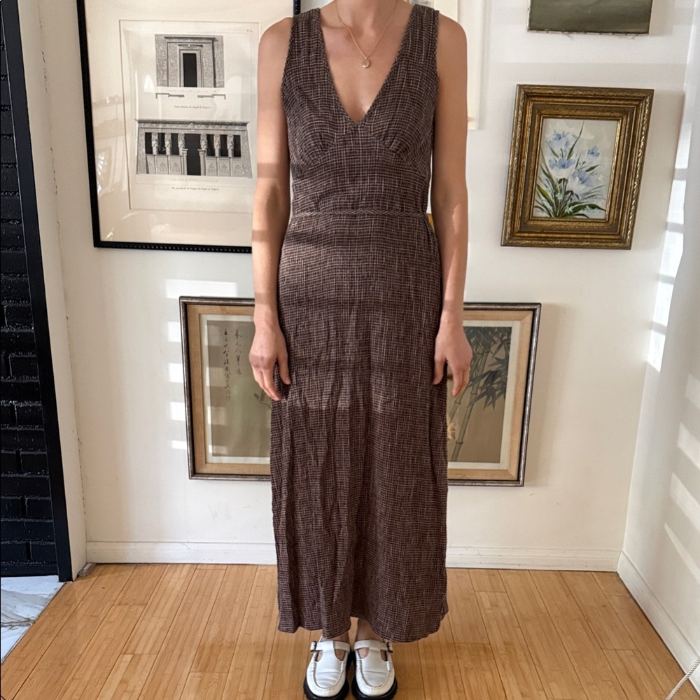 Afends Sleeveless Brown Midi Dress